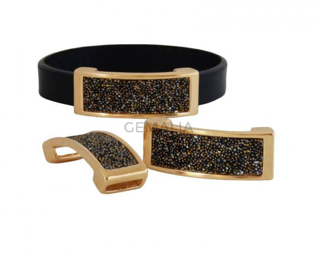 SWAROVSKI.Bronce. 35.5x13mm.Dorado. Dor. Int.10x1,5mm