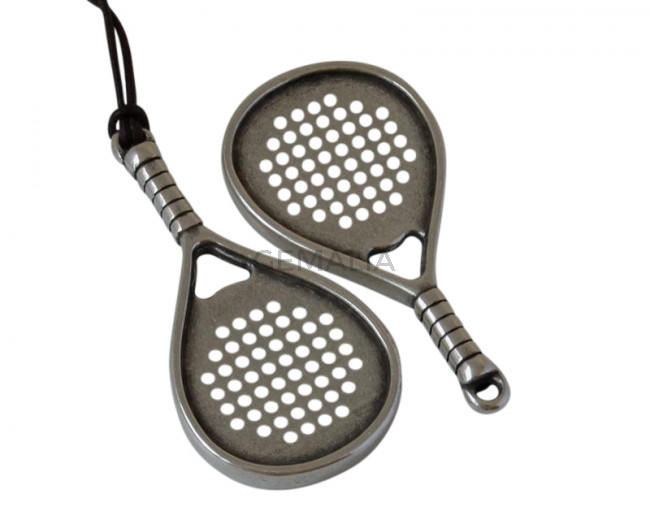 Pala padel Colgante Zamak. 54x27mm. Plateado. Int.2,5mm