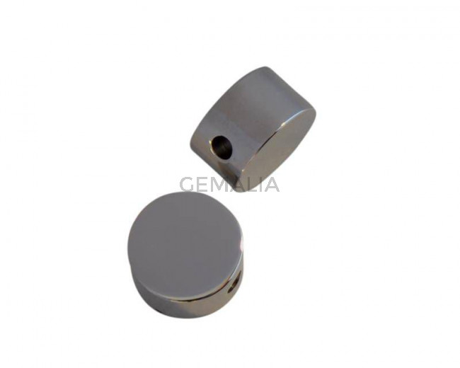 Acero inoxidable 304. Moneda. 9x5,5mm. Plateado. Int.2mm