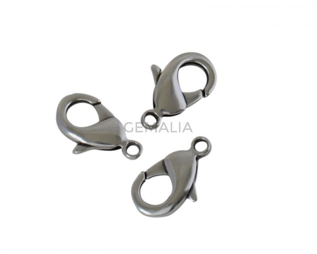 Cierre mosqueton de laton 18mm. Plateado. Precio Especial