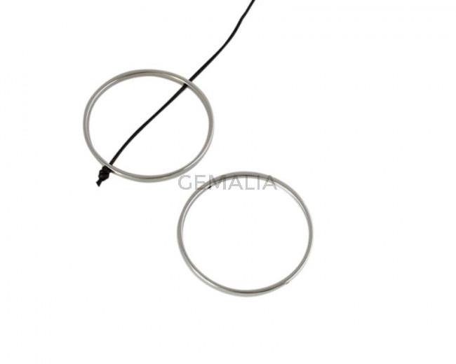 Aro de Zamak dos agujeros 45x45mm. Plateado. Int.1,5mm