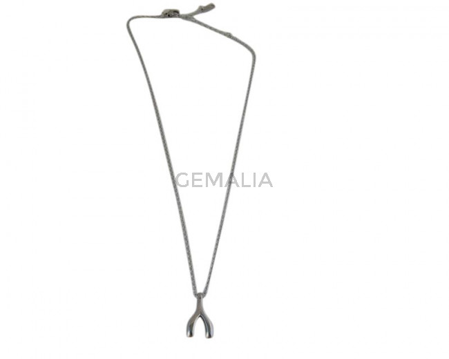 Collar de Acero inoxidable 316L. Corto 15,7 inch. Plateado.