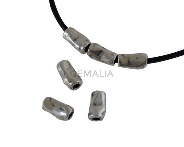 Tubo de Zamak 11x6,5mm. Plateado. Int.3mm