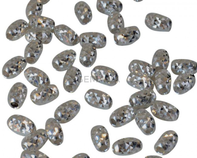 Plata 925. Barril tallado. 4x2,5mm. Int.1mm