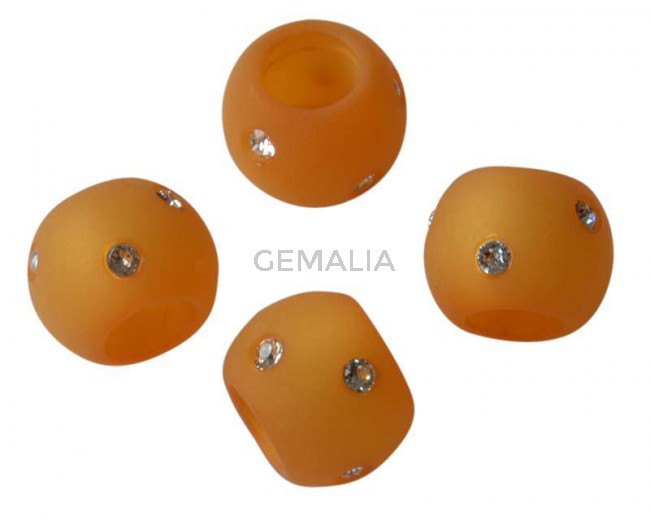 Resina/SWAROVSKI. Rondel. 12x9mm. Amarillo-cristal.Int.6mm. Calidad Superior