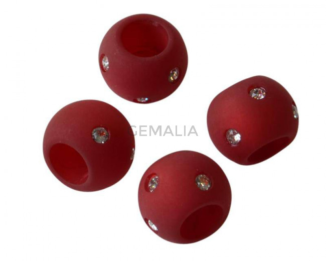 Resina/SWAROVSKI.Rondel.12x9mm.Granate-cristal.Int.6mm. Calidad Superior