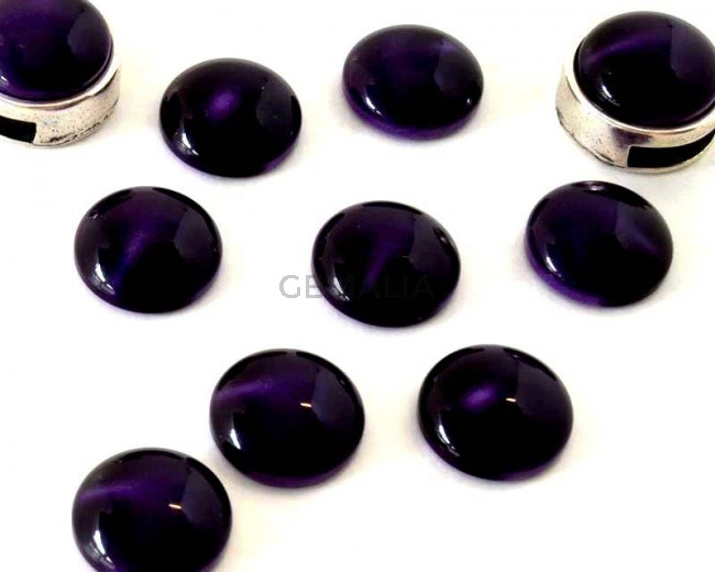 Resina POLARIS. Cabujon. 12mm. Violeta. Calidad superior