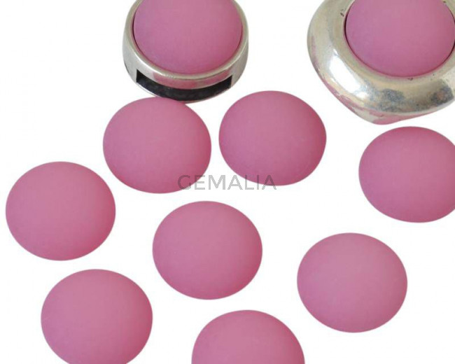 Resina POLARIS. Cabujon. 12mm. Rosa claro mate. Calidad Superior