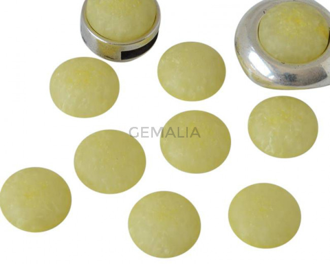 Resina POLARIS. Cabujon. 12mm. Limon mate volcanico. Calidad Superior