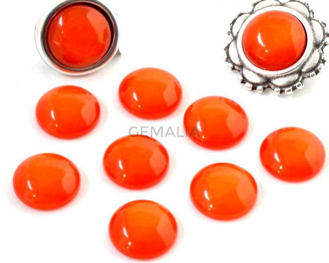 Resina POLARIS. Cabujon. 12mm. Naranja perla. Calidad superior