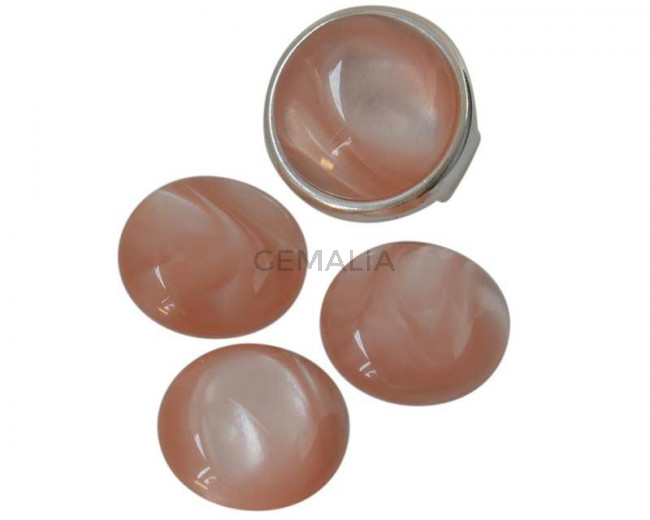 Resina POLARIS. Cabujon. 20mm. Rosa palo nacarado. Calidad superior