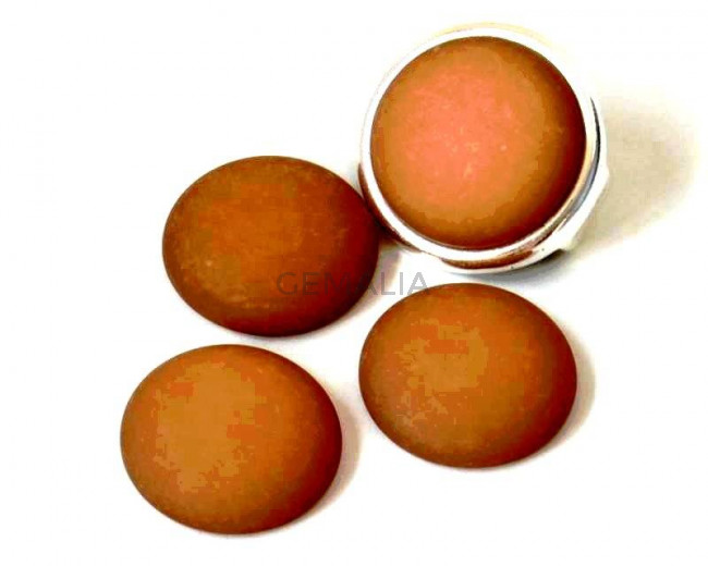 Resina POLARIS. Cabujon. 20mm. Marron claro mate. Calidad superior