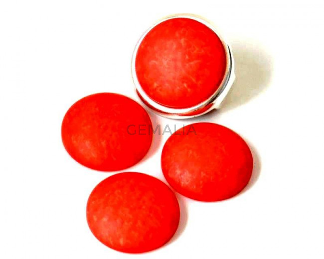 Resina POLARIS. Cabujon. 20mm. Coral mate volcanico. Calidad superior