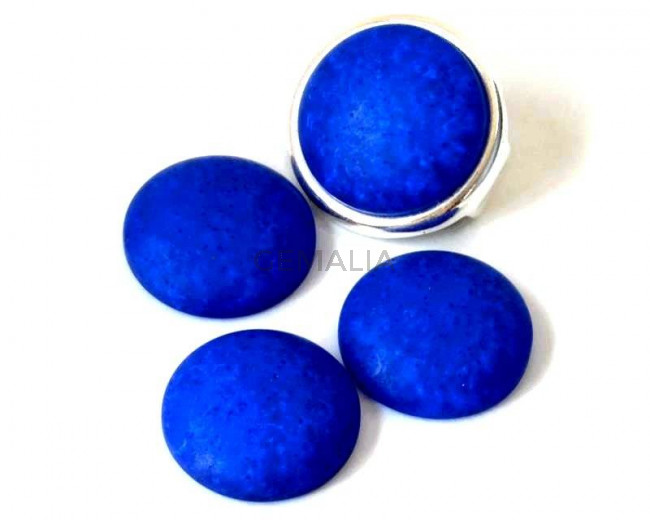 Resina POLARIS. Cabujon. 20mm. Azulon mate volcanico. Calidad superior