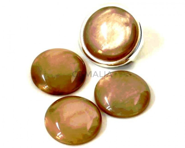 Resina POLARIS. Cabujon. 20mm. Piedra perla. Calidad superior