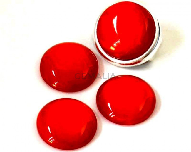 Resina POLARIS. Cabujon. 20mm. Naranja oscuro perla. Calidad superior