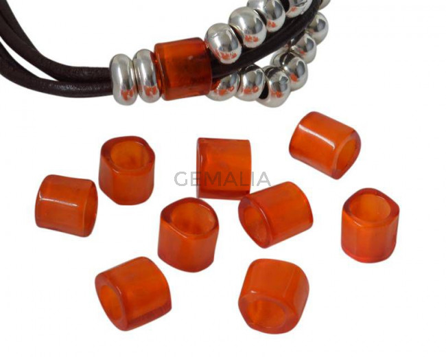Resina. Tubo. 7x9mm. Naranja translucido. Int.5,2mm. Calidad superior