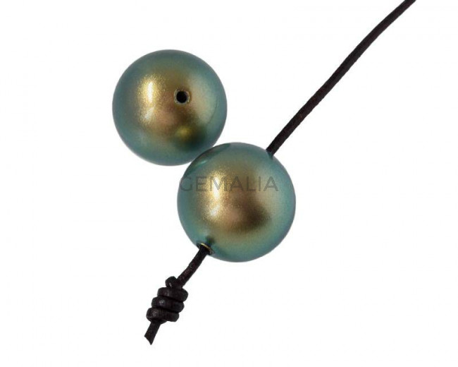 Perla SWAROVSKI 5817. 14mm. Verde Iridiscente. Int.1,2mm