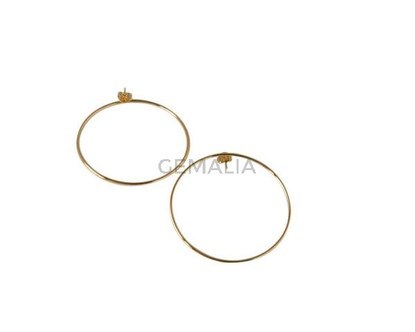 Laton. Pendiente aro 54mm. Dorado. 