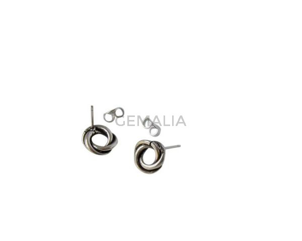 Zamak. Pendiente aro 10mm. Plateado.