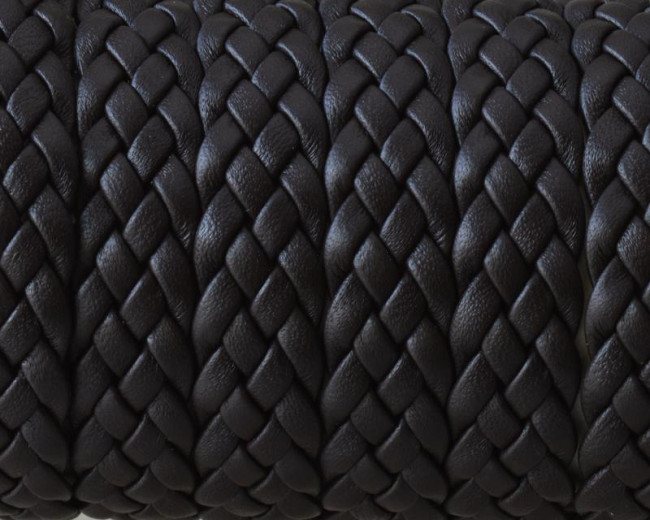 Cordon de Cuero trenzado 12x2mm. Marron oscuro. Calidad superior.