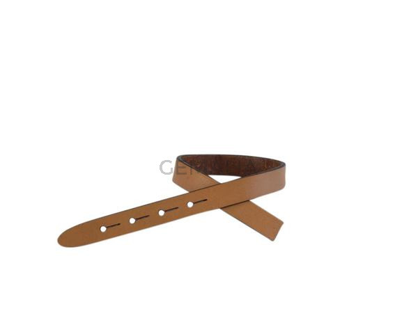 Tira de cuero para hebilla. 230x10mm. Marron claro-cantos negros. Calidad superior.