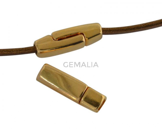 Cierre magnetico de Zamak plano 17x5mm. Dorado. Int.3x2mm