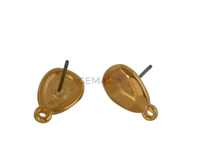 Accesorio de pendiente de Zamak 14x9mm. Dorado. Int.1,2mm