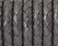 Cuero Trenzado Redondo 10mm. marron Oscuro. Calidad Superior