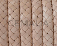 Cuero REGALIZ trenzado. Oval. 10x6mm. Natural.