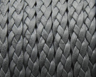 Cuero trenzado Plano 9x2mm. gris Mate. Calidad Superior