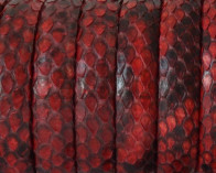 Piel de serpiente Piton. Media caña. 10x5mm. Rojo.