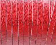 Cuero Plano 6x2mm. Micrograbado.Rojo. Calidad Superior