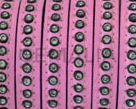 Cuero Plano con strass. 8x3mm. Rosa-strass cristal. Calidad Superior