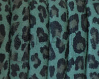 Piel de serraje REGALIZ. Oval 10x6mm . Leopardo verde. Calidad superior