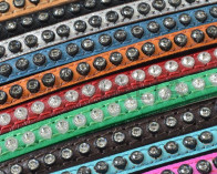 Cuero Plano con strass. 6,5x3mm. MIX. Calidad superior