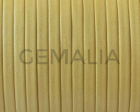 Cuero. Tira doblada. Plano 3x1mm. Denver. Amarillo. Calidad superior