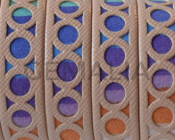 Tira fantasia sintetica. Plano 12x1,5mm. Salmon-multicolor. Calidad Superior