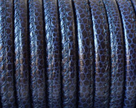 Cuero DL Redondo cosido 5mm. Azul marino. Calidad superior.