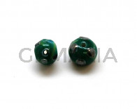 Cristal murano.Bola.10mm.Verde.Int.2mm aprox.