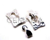 Cierre Zamak. 39x25mm/27x12mm. Plateado. Int.9,5x2,2mm
