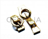 Cierre Zamak hebilla. 45x28mm. Oro viejo. Int.15x2,5mm