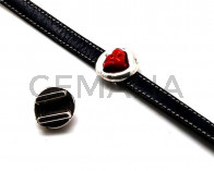 Entrepieza Moneda Zamak. Irregular.21,5x20mm.Rojo.Int.13x2,5mm