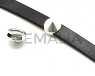 Cono Zamak entrepieza. 13x13mm. Plateado. Int.10x2,5mm
