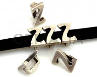 Letra Zamak "Z". 9,5mm. Plateado. Int.6x2,5mm