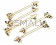 Zamak. Colgante. Flecha. 55mm. Plateado. Int.2mm