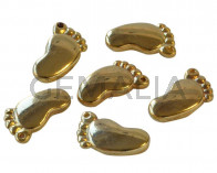 Zamak. Colgante. Pie. 20x10mm. Dorado. Int.1,2mm