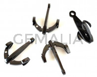 Colgante Ancla Acero inoxidable 304. 41x30x9mm.Negro. Int.2mm aprox.