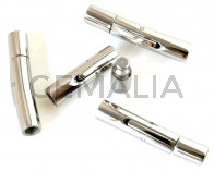 Acero inoxidable 316. Cierre tubo. 26,5x5mm. Plateado. Int.3mm