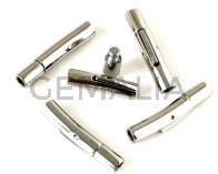 Acero inoxidable 316. Cierre tubo. 30x5mm. Plateado. Int.3,5mm